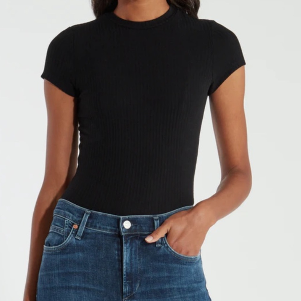 NWT Billie the Label Black Rib Tee